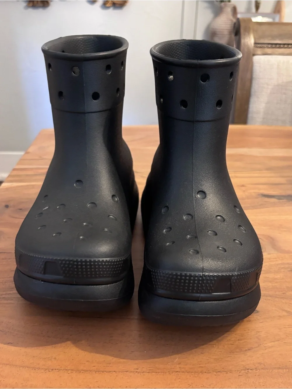 CROCS Women's Black Crush Platform Rain Boots – Waterproof